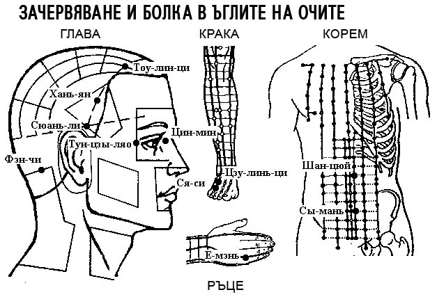 ЗАЧЕРВЯВАНЕ И БОЛКА В ЪГЛИТЕ НА ОЧИТЕ | ЕЛЕКТРОПУНКТУРА