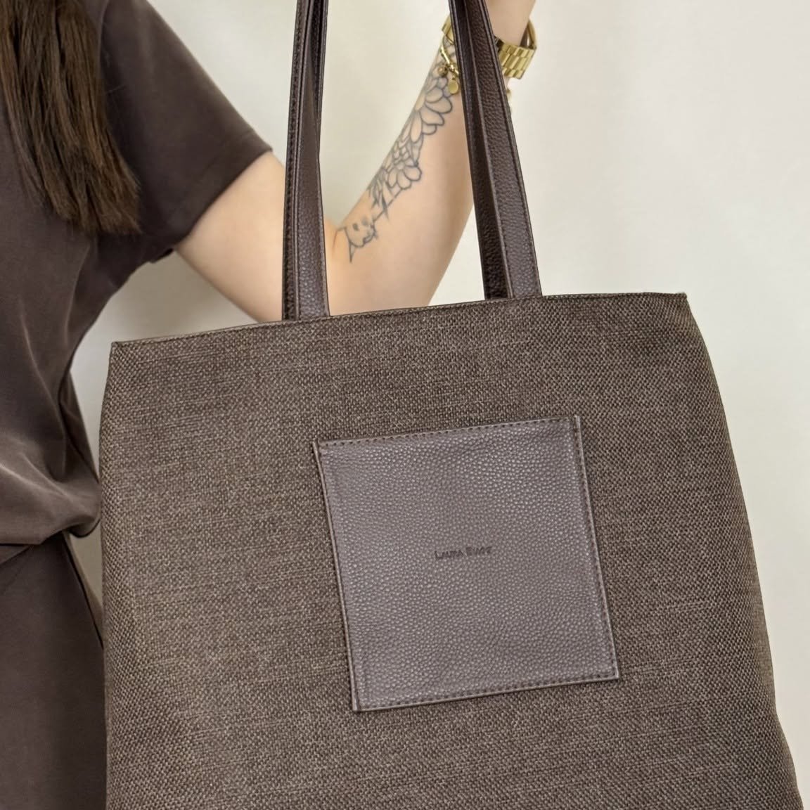 Дамска shopper чанта Laura Biaggi – Canvas текстил, бежова
