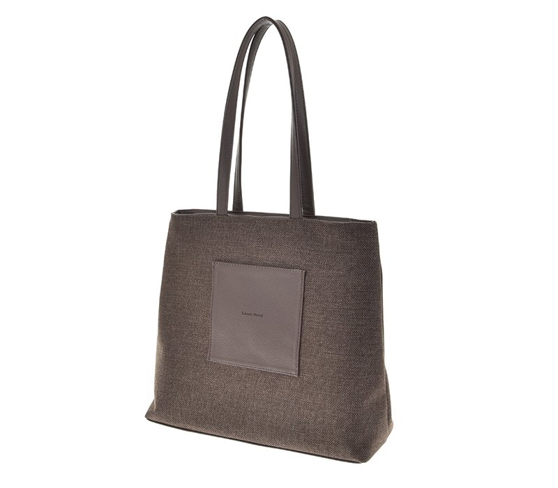 Дамска shopper чанта Laura Biaggi – Canvas текстил, бежова