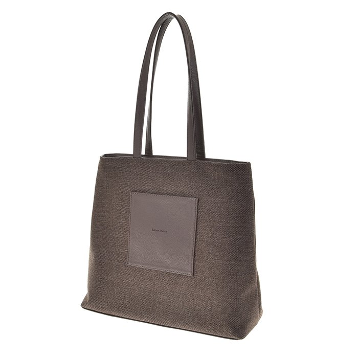 Дамска shopper чанта Laura Biaggi – Canvas текстил, кафява